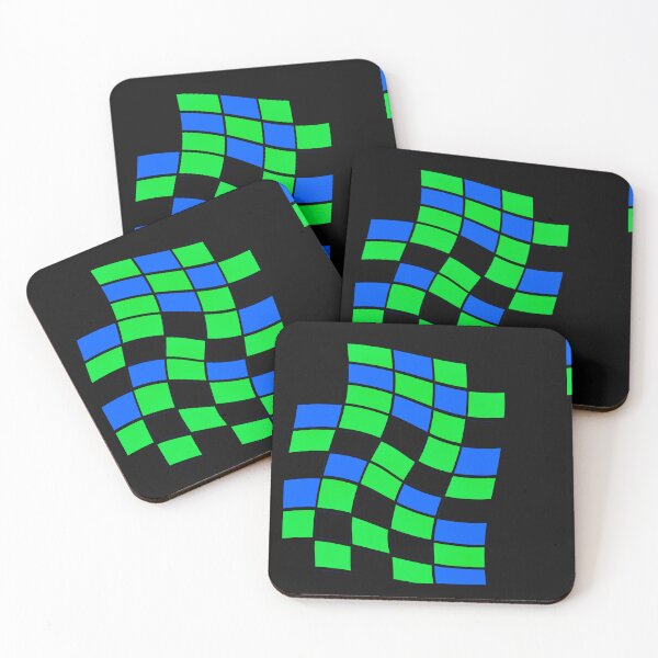 Item preview, Curved Blue and Green Checkerboard designed and sold by Elaine M Hayward .