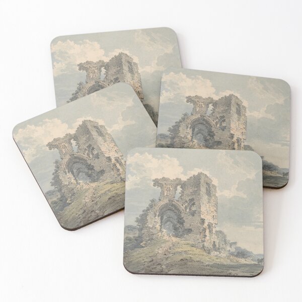 Item preview, Vintage Gothic Castle Ruins Watercolor - Antique Medieval Abbey Landscape Art Print designed and sold by youngVl.