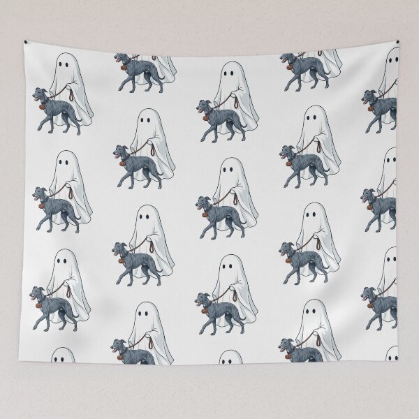 Item preview, Greyhound Ghost Walking Dog Halloween Spooky Dog Mom Blue Brindle Sighthound Fall Humor designed and sold by raedattia.