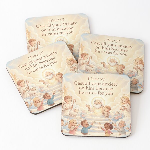 Item preview, Heavenly Cartoon 1 Peter 5:7 designed and sold by LeagueHeavenGG.