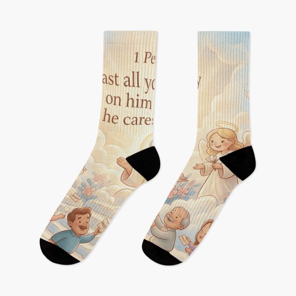 Item preview, Heavenly Cartoon 1 Peter 5:7 designed and sold by LeagueHeavenGG.