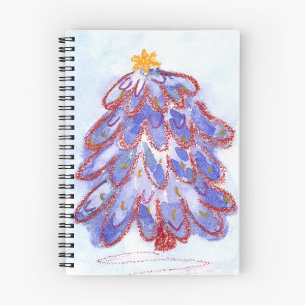Item preview, Playful Christmas Tree – playful mixed-media Christmas tree in blue and brown designed and sold by TaschArt.