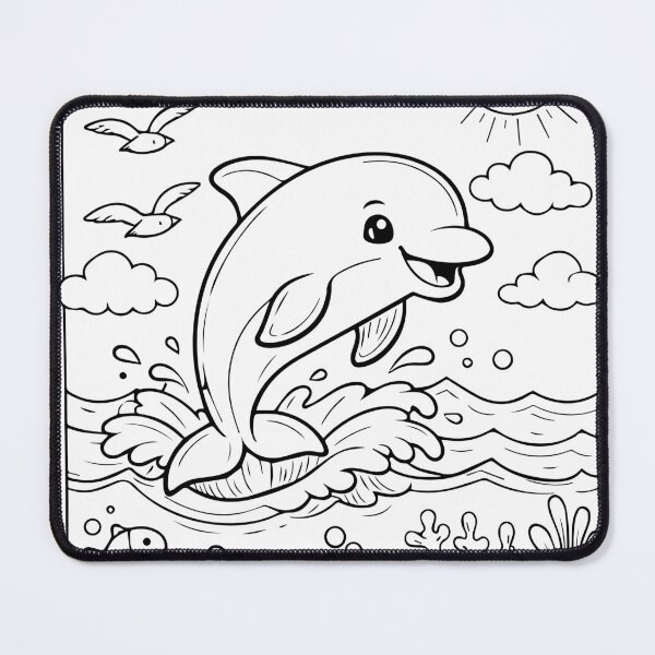 Item preview, Coloring book style print. Dolphin designed and sold by MS Production.