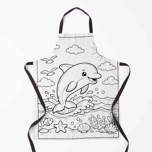 Item preview, Coloring book style print. Dolphin designed and sold by MS Production.
