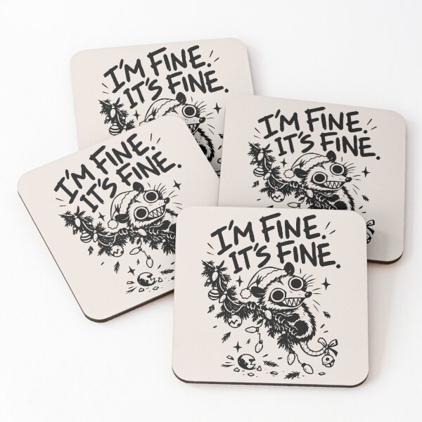 Item preview, I'm Fine It's Fine Funny Christmas Opossum designed and sold by CamaleonDesigns.