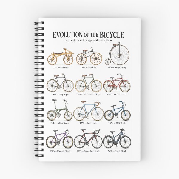 Item preview, Evolution of the Bicycle – Illustrated Cycling History designed and sold by PIXEL POP DESIGNS - Beyond the Norm!.
