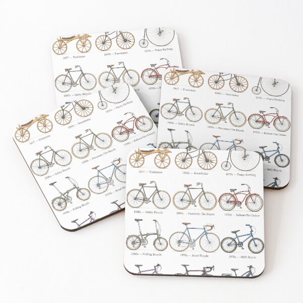 Item preview, Evolution of the Bicycle – Illustrated Cycling History designed and sold by PIXEL POP DESIGNS - Beyond the Norm!.