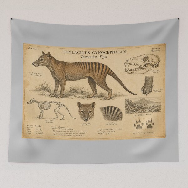 Item preview, Thylacinus Cynocephalus Vintage Natural History Museum Plate designed and sold by Yellowriversss.
