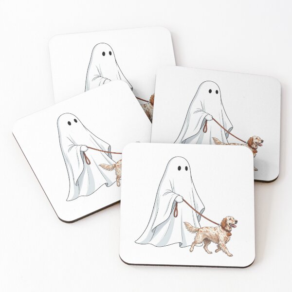 Item preview, English Setter Ghost Walking Dog Halloween Spooky Dog Mom Orange Belton Bird Dog Fall Humor designed and sold by raedattia.
