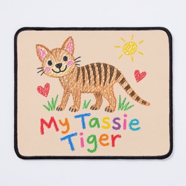 Item preview, Cute My Tassie Tiger Thylacine Crayon Art designed and sold by Yellowriversss.