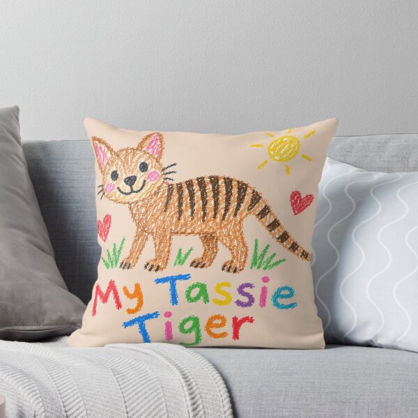 Item preview, Cute My Tassie Tiger Thylacine Crayon Art designed and sold by Yellowriversss.