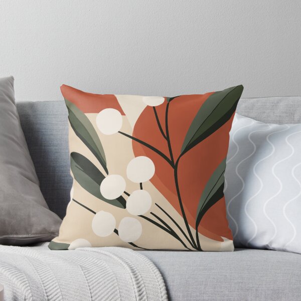 Item preview, Minimalist Botanical White Berries and Leaves designed and sold by ByBiancaArt.