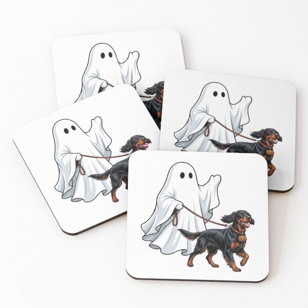 Item preview, Gordon Setter Ghost Walking Dog Halloween Spooky Dog Mom Black and Tan Setter Fall Humor designed and sold by raedattia.