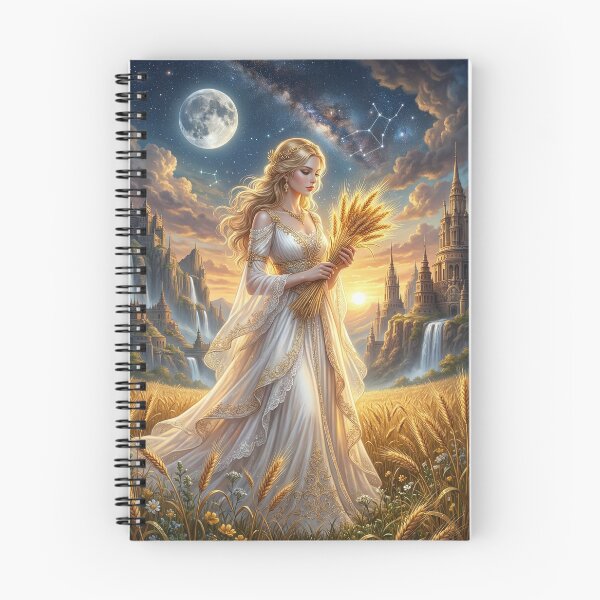 Item preview, Virgo Maiden in Wheat Field - Celestial Zodiac Fantasy Art designed and sold by Lucid Dream Pixel.