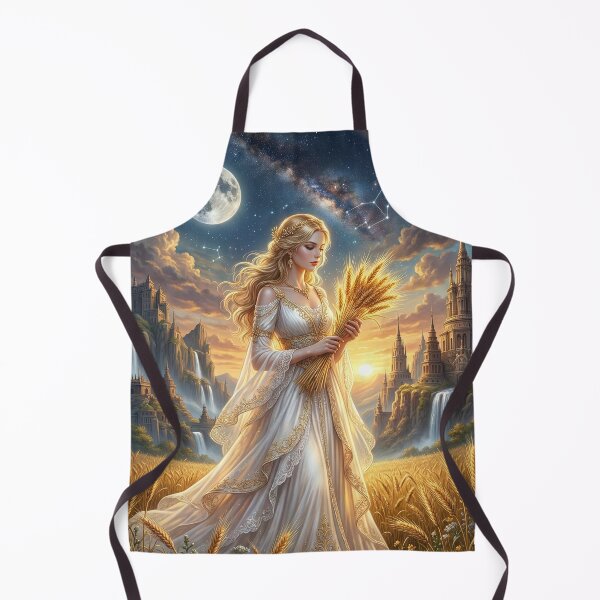 Item preview, Virgo Maiden in Wheat Field - Celestial Zodiac Fantasy Art designed and sold by Lucid Dream Pixel.