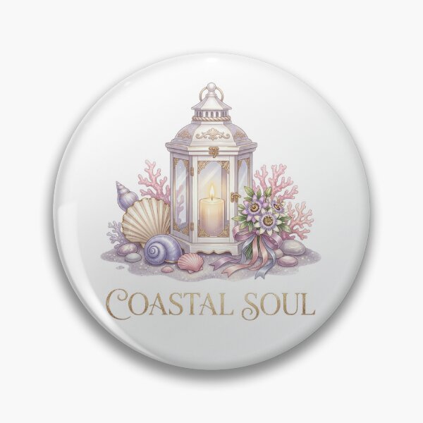 Item preview, Coastal Lantern Watercolor Design | Seashells, Passion Flowers & Beach Cottage Charm designed and sold by HelgaCraftery.