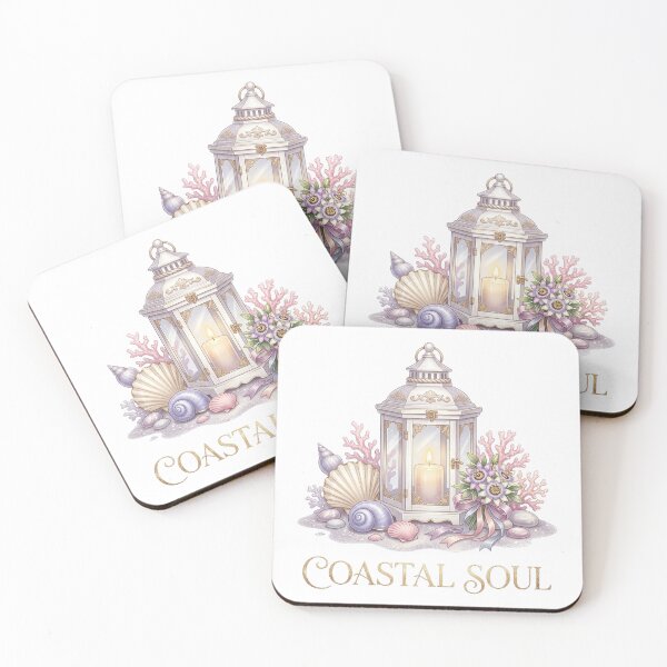 Item preview, Coastal Lantern Watercolor Design | Seashells, Passion Flowers & Beach Cottage Charm designed and sold by HelgaCraftery.