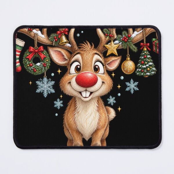Item preview, Funny Christmas Reindeer With Ornament Antlers designed and sold by will freed18.