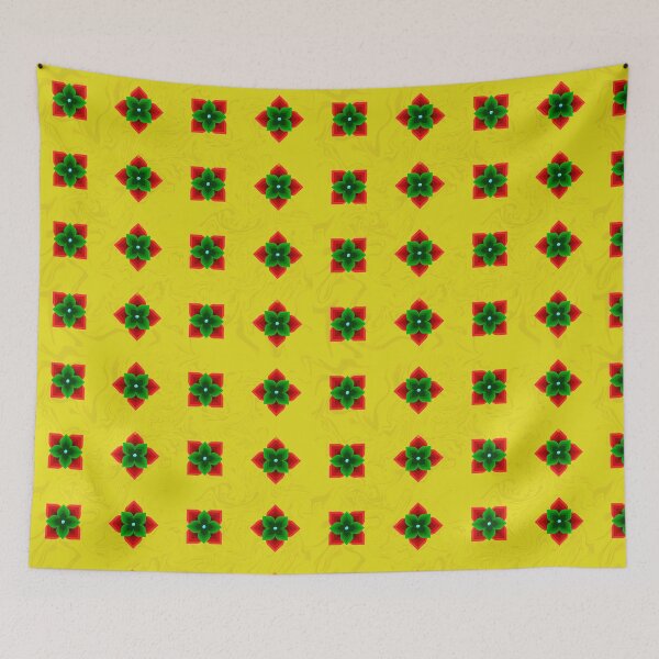 Item preview, Red, Green & Yellow Geometric Floral Seamless Pattern – Bold Retro Abstract Digital Design designed and sold by martinspixs.