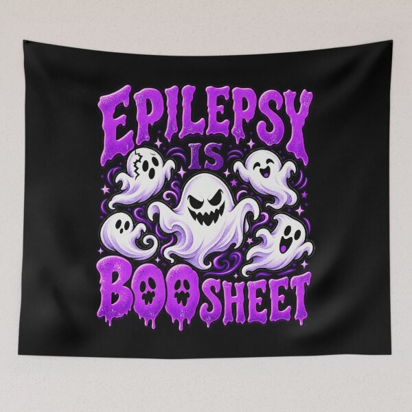 Item preview, Funny Epilepsy Is Boo Sheet Halloween Cute Purple Ghost Awareness Humor designed and sold by JustBeStylish.