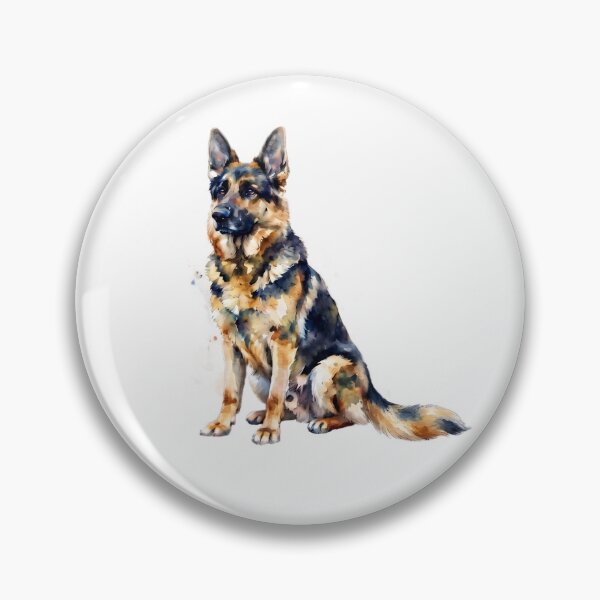 Item preview, Regal German Shepherd Portrait – Elegant Watercolor Dog Art designed and sold by TeeBee1234.