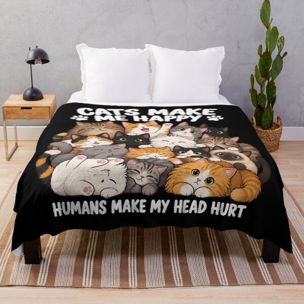 Item preview, Cats Make Me Happy Humans Make My Head Hurt Funny Cat Lover designed and sold by will freed18.