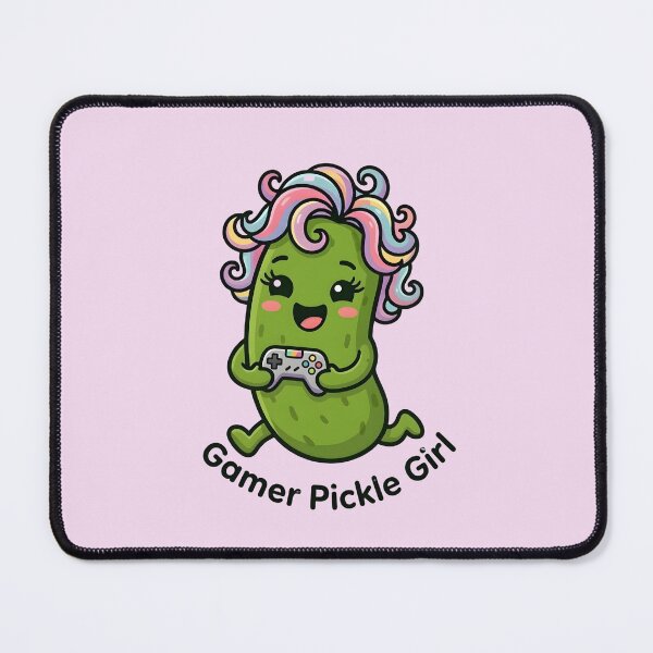 Item preview, Gamer Pickle Girl | Cute Gaming Character designed and sold by Basma Designs | Retro, Kawaii Shirts & Stickers.