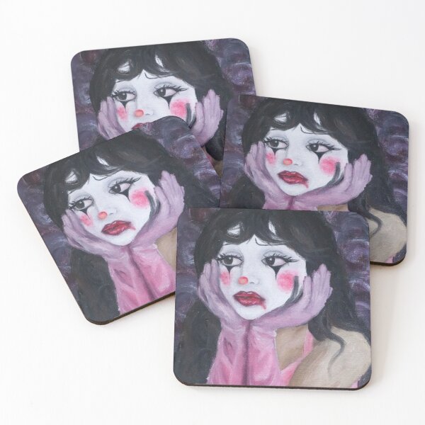 Item preview, Sad Clown Girl Pink designed and sold by greycatpaints.