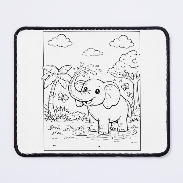 Item preview, Coloring book style print. Elephant designed and sold by MS Production.