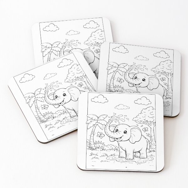 Item preview, Coloring book style print. Elephant designed and sold by MS Production.