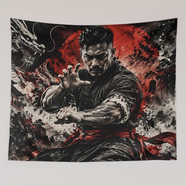 Item preview, Crimson Dragon Warrior | Traditional Kung Fu Chinese designed and sold by Fei Long Design Hub.