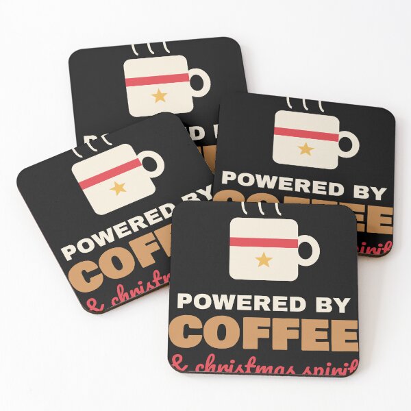 Item preview, Powered by Coffee and Christmas Spirit Shirt designed and sold by The Spare Mitten.
