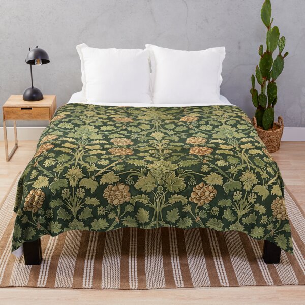 Item preview, William Morris Green Foliage and Peach Bloom Wallpaper designed and sold by Alfredus.