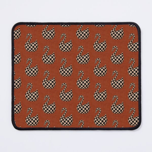 Item preview, Funky Checkerboard Ceramic Swan Vase Terracotta Art Print designed and sold by artswag.