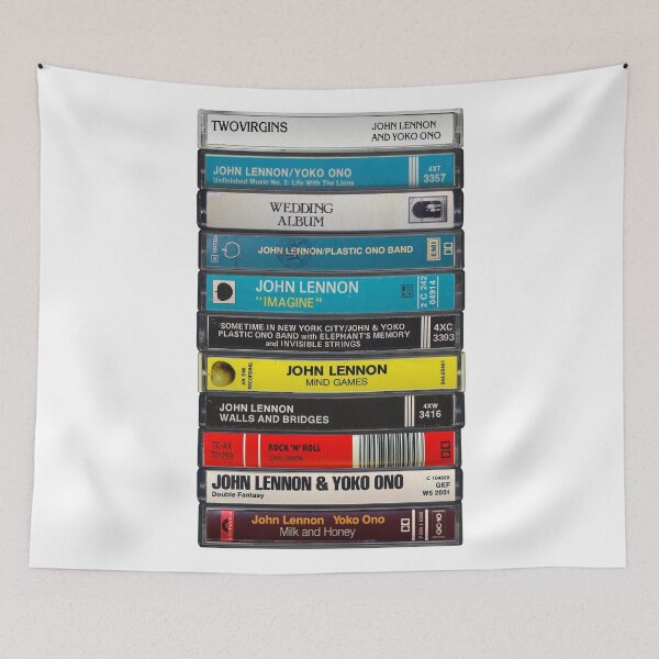 Item preview, John Lennon - Studio Albums - Vintage Cassette Print designed and sold by Mr Mustard Prints.
