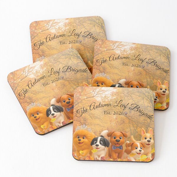 Item preview, Autumn Leaf Brigade Cute Puppies in Fall designed and sold by Charlie's Pop-Up.