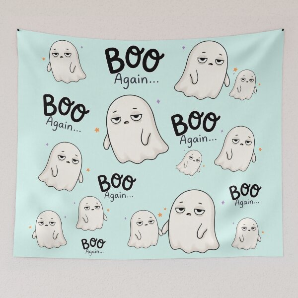 Item preview, BOO Again Sleepy Ghost Halloween Humor designed and sold by HumTumMe.