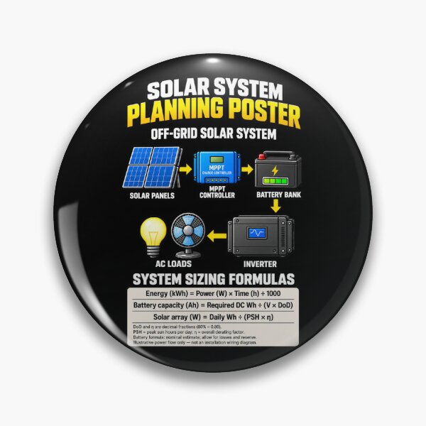 Item preview, Off-Grid Solar System Planning — Solar Panels, Battery Storage & Inverter designed and sold by UrsaOasis.