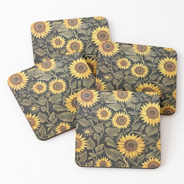 Item preview, William Morris Golden Sunflower Dark Floral Pattern designed and sold by Alfredus.
