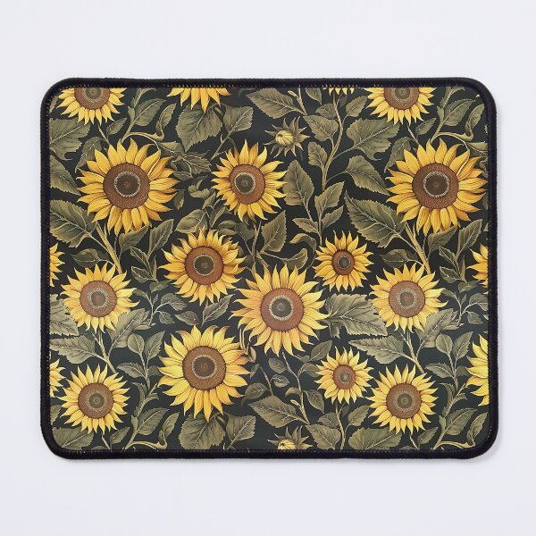 Item preview, William Morris Golden Sunflower Dark Floral Pattern designed and sold by Alfredus.