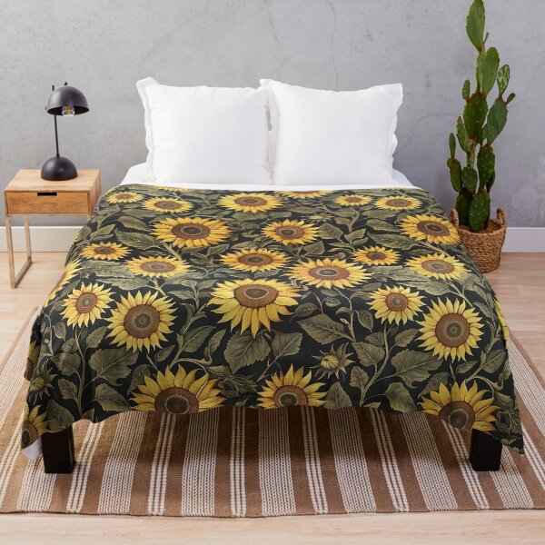 Item preview, William Morris Golden Sunflower Dark Floral Pattern designed and sold by Alfredus.