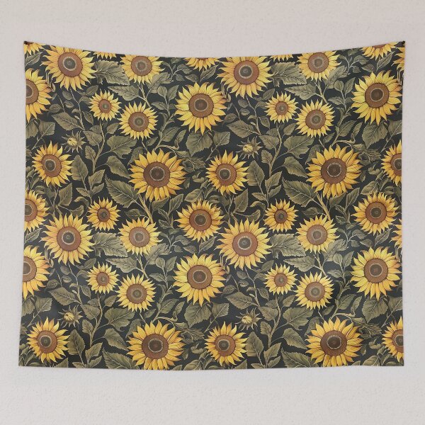 Item preview, William Morris Golden Sunflower Dark Floral Pattern designed and sold by Alfredus.