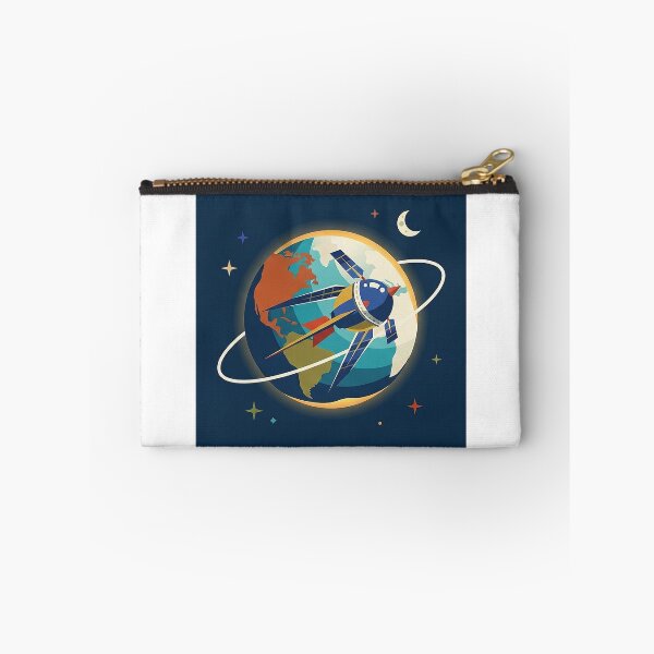 Item preview, Retro Satellite Orbiting Earth - Vintage Space Art designed and sold by The Red Lime.