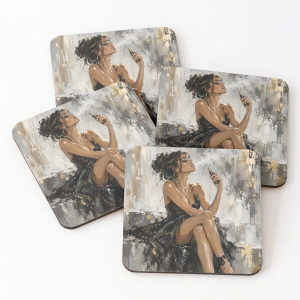Item preview, Golden Vapor – Elegant Woman Gothic Luxury Oil Painting designed and sold by House of Taste Vape Designs.