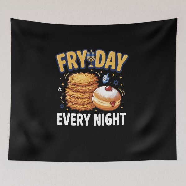 Item preview, Hanukkah Fry Day Every Night Latkes Donut Menorah designed and sold by AmeliaShirts.