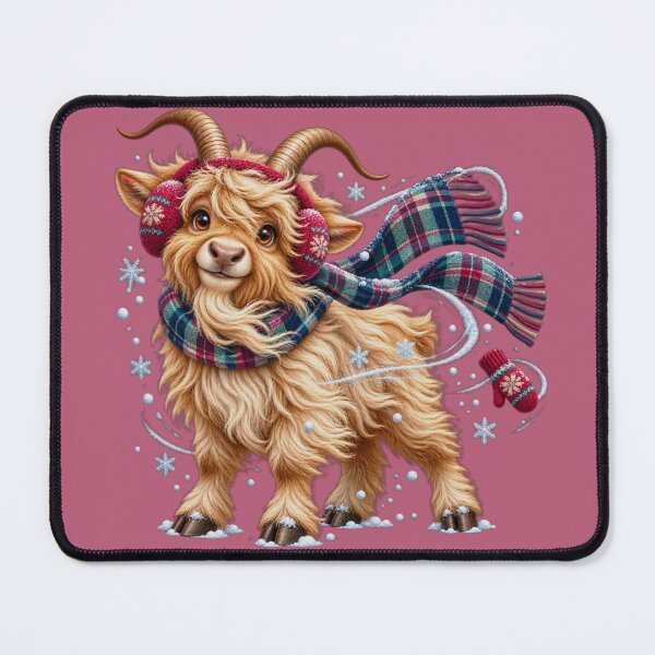 Item preview, Funny Scottish Highland Goat in Winter Wind designed and sold by MaedK.