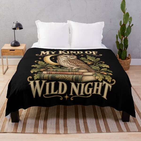 Item preview, My Kind Of Wild Night - Bookish Owl Humor designed and sold by Good Mood Foundry.