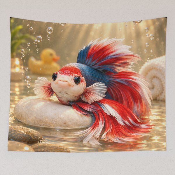 Item preview, Playful Betta Fish Bathtub designed and sold by Sillytoe.