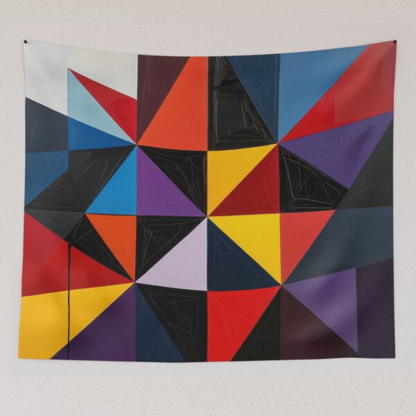 Item preview, spatial illusion colorful geometric triangular abstract design designed and sold by SmashingDeals.