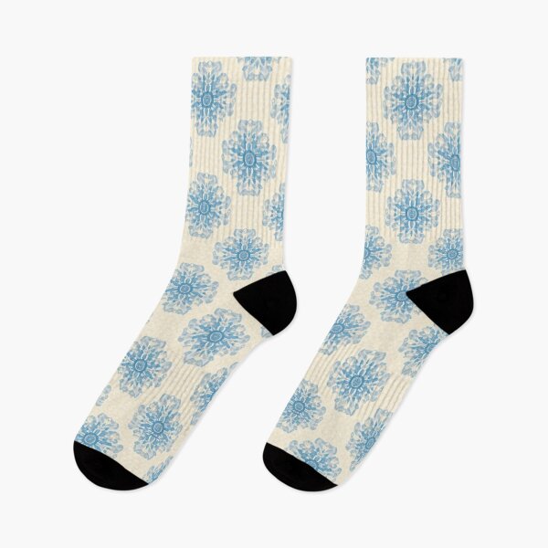 Item preview, Blue Cream Floral Medallion Pattern Vintage Botanical designed and sold by PunchDrop.